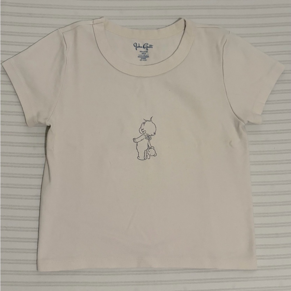 Brandy Melville Cream Short Sleeve Tee